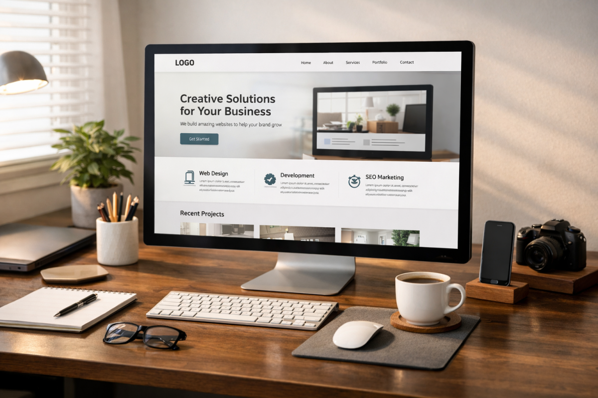 Balanced website layout template design example