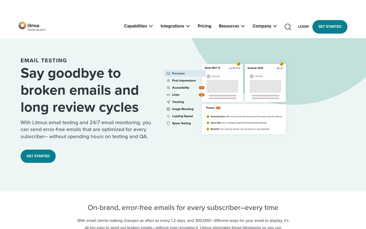 Newsletter displaying clean modern email design