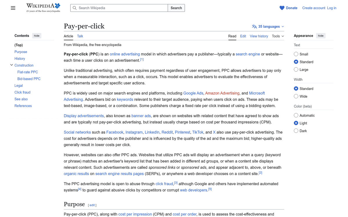 Pay per click advertising dashboard example