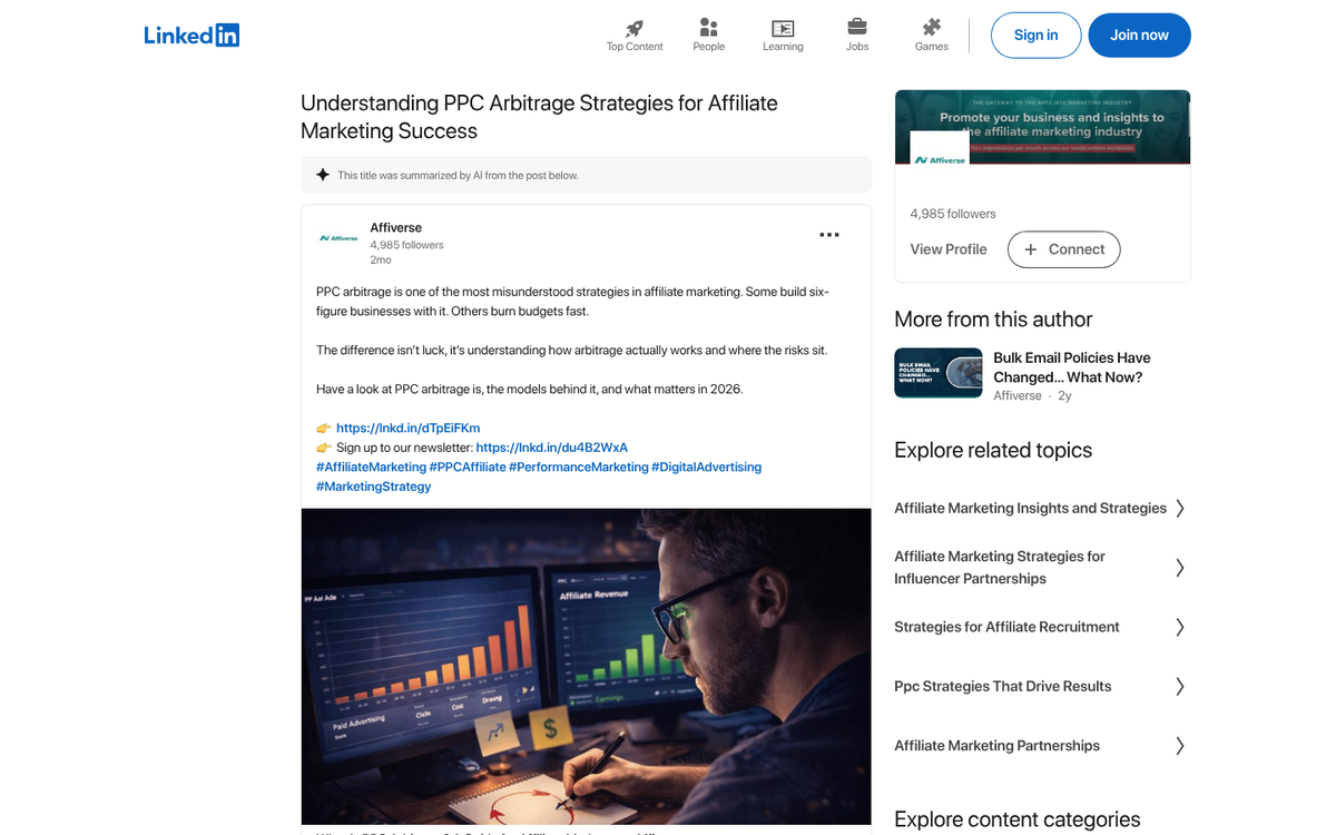 PPC arbitrage traffic and revenue flow diagram