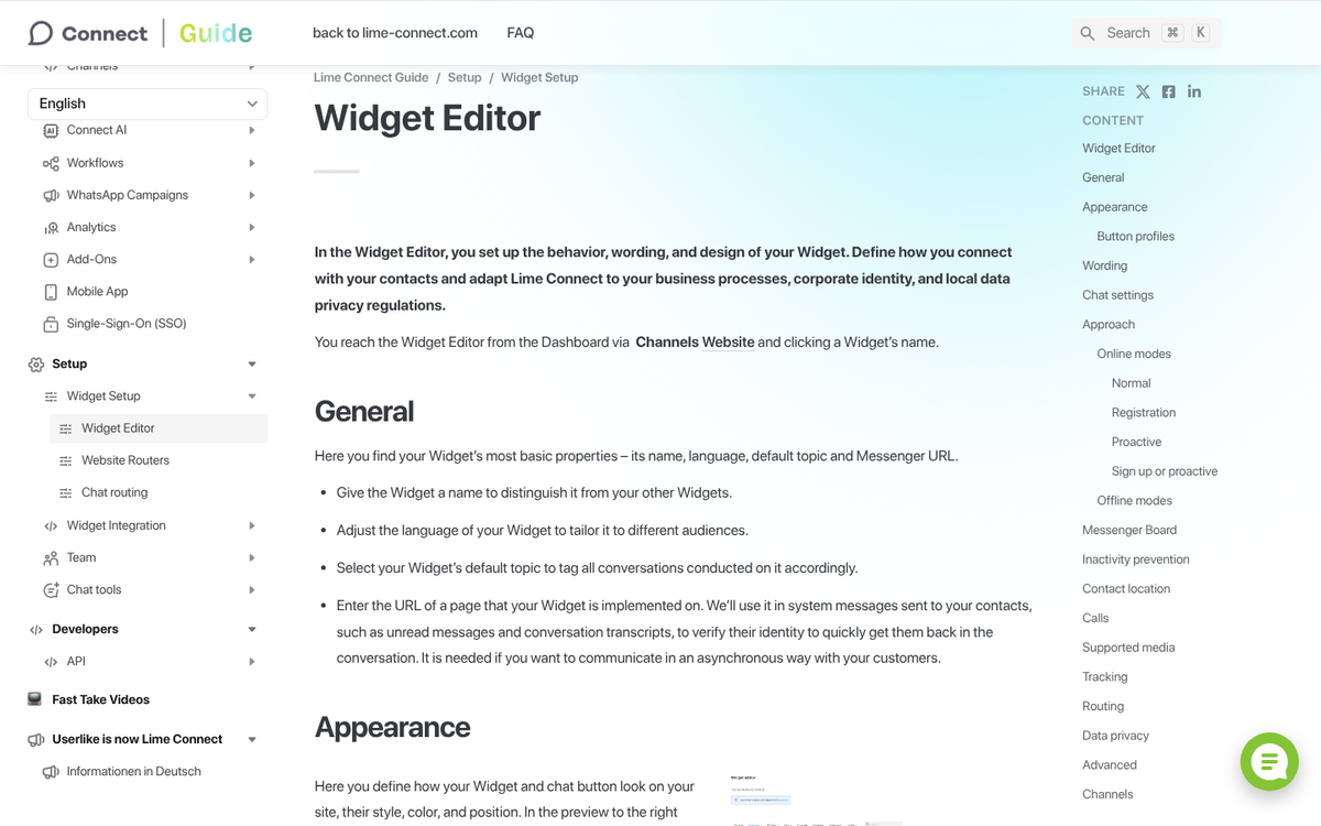 Userlike live chat interface screenshot