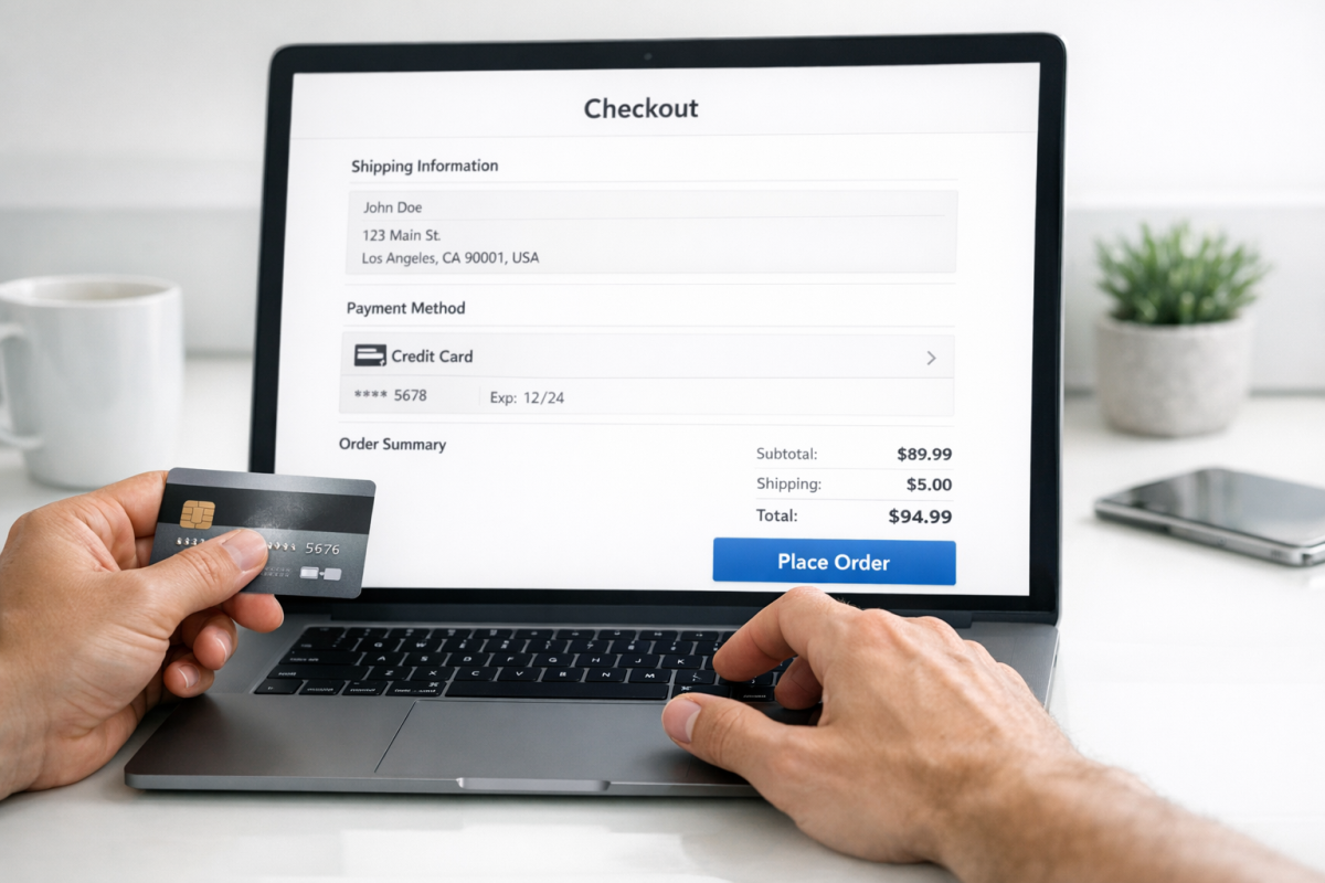 Single page checkout form interface