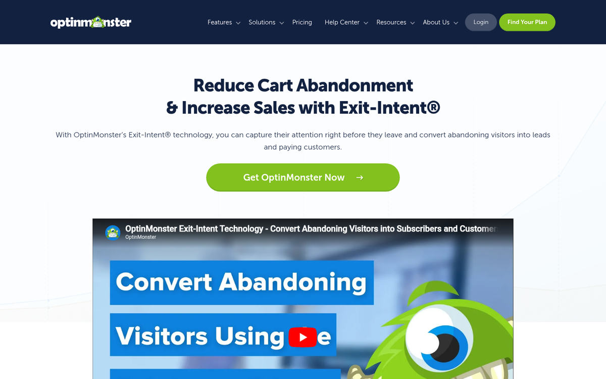 OptinMonster exit intent popup example screenshot
