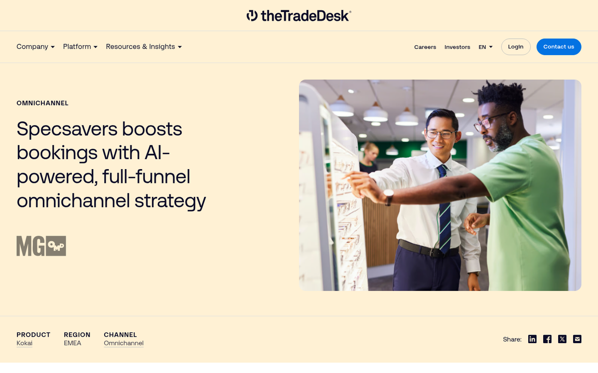 SpecSavers retargeting display ad example