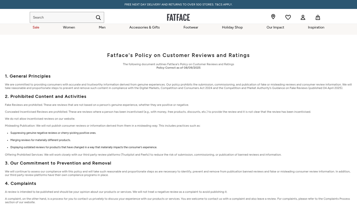 FatFace retargeting ad example screenshot