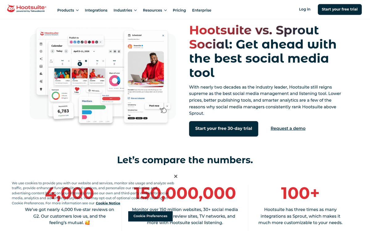 Social media dashboard additional features comparison