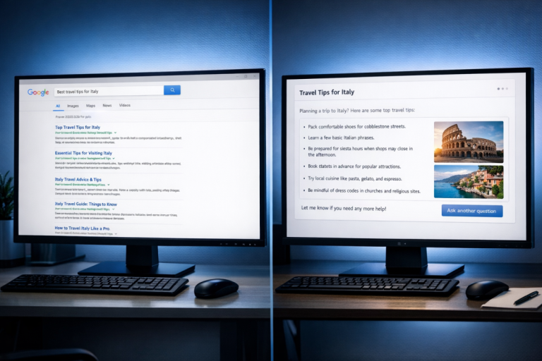 AI overview search result on screen
