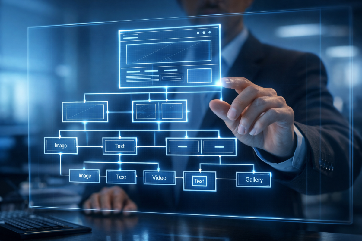 Semantic structure diagram for AI content ranking