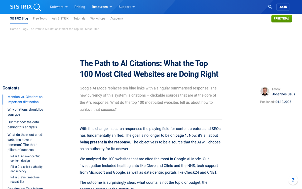 AI citation content traits chart or graph