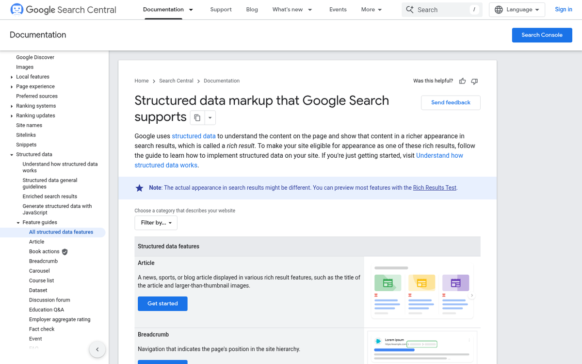 AI-powered search results page interface