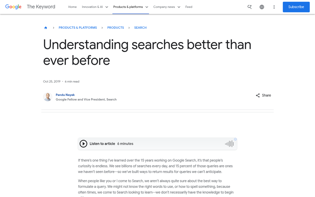AI interpreting conversational search query interface
