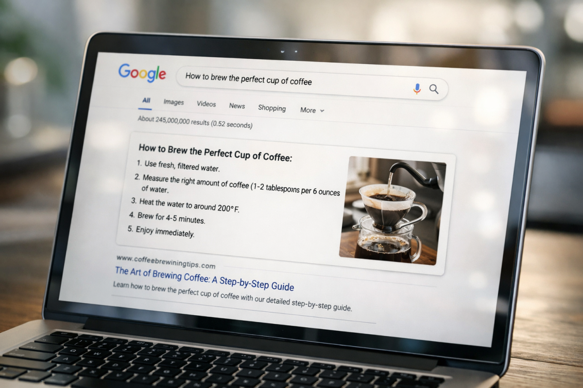 Google selecting a webpage for featured snippet