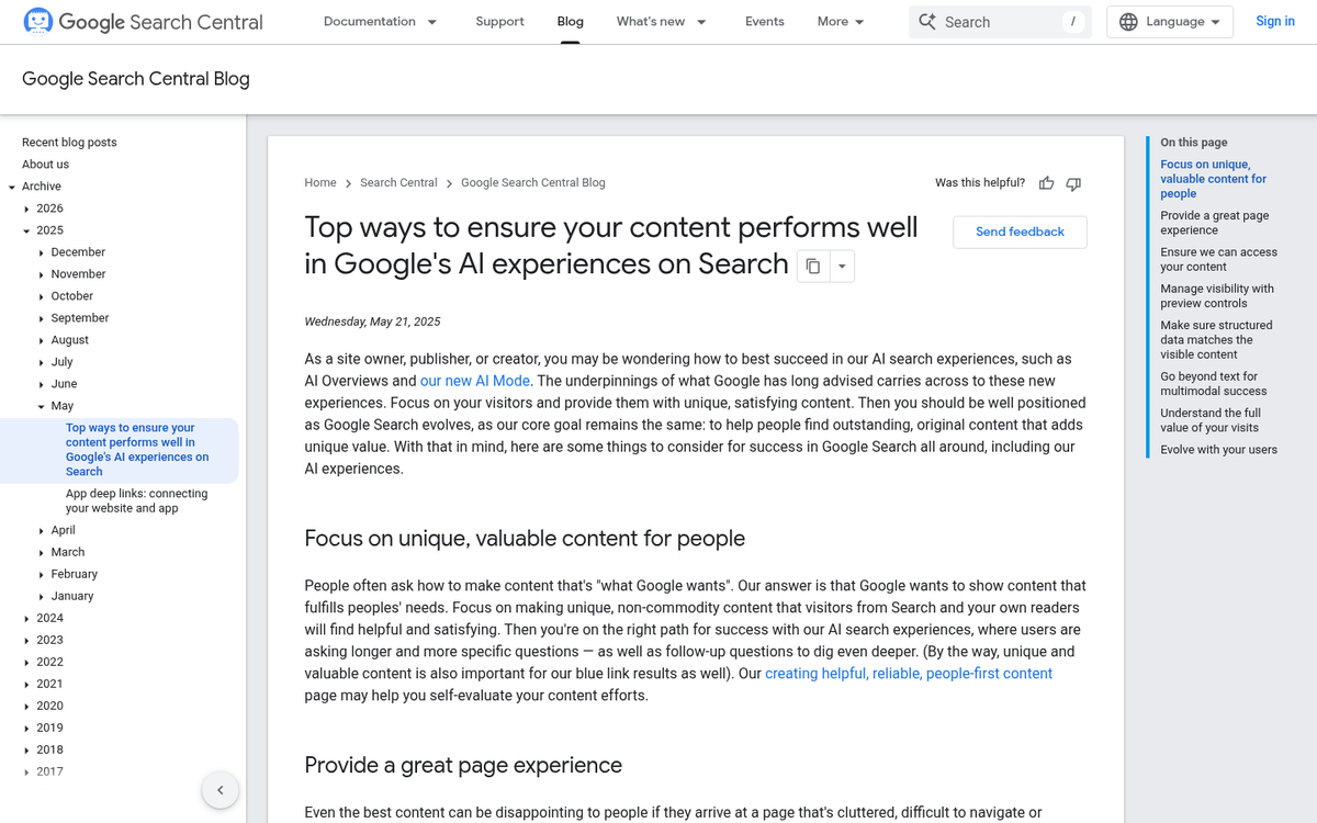 AI-driven search results interface screenshot