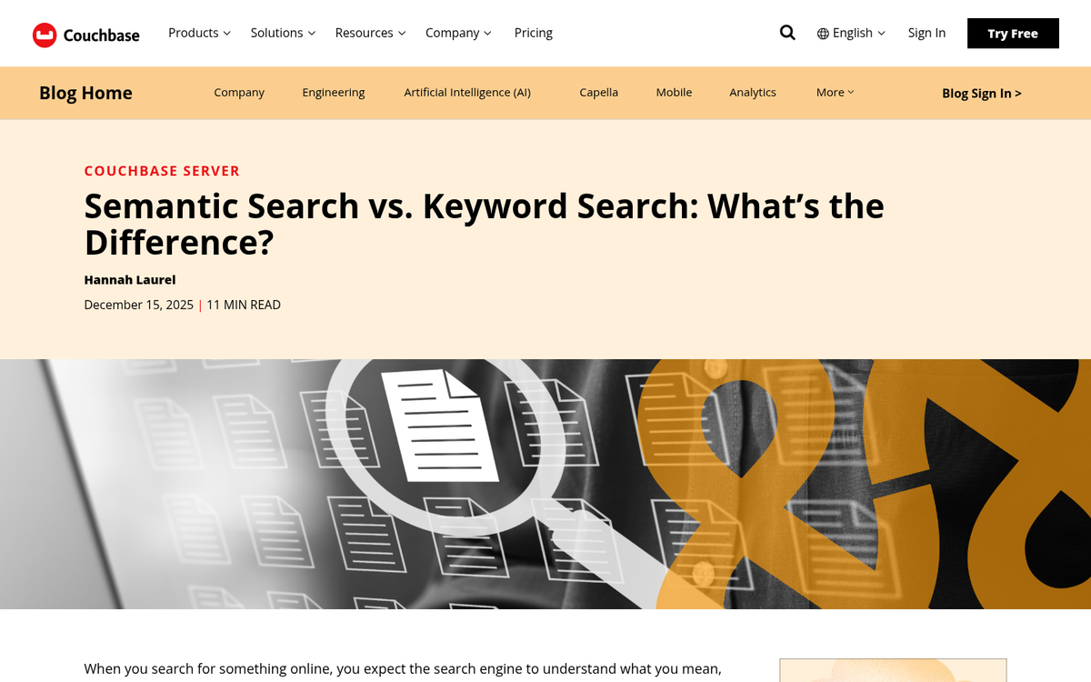 Semantic vs keyword search comparison diagram