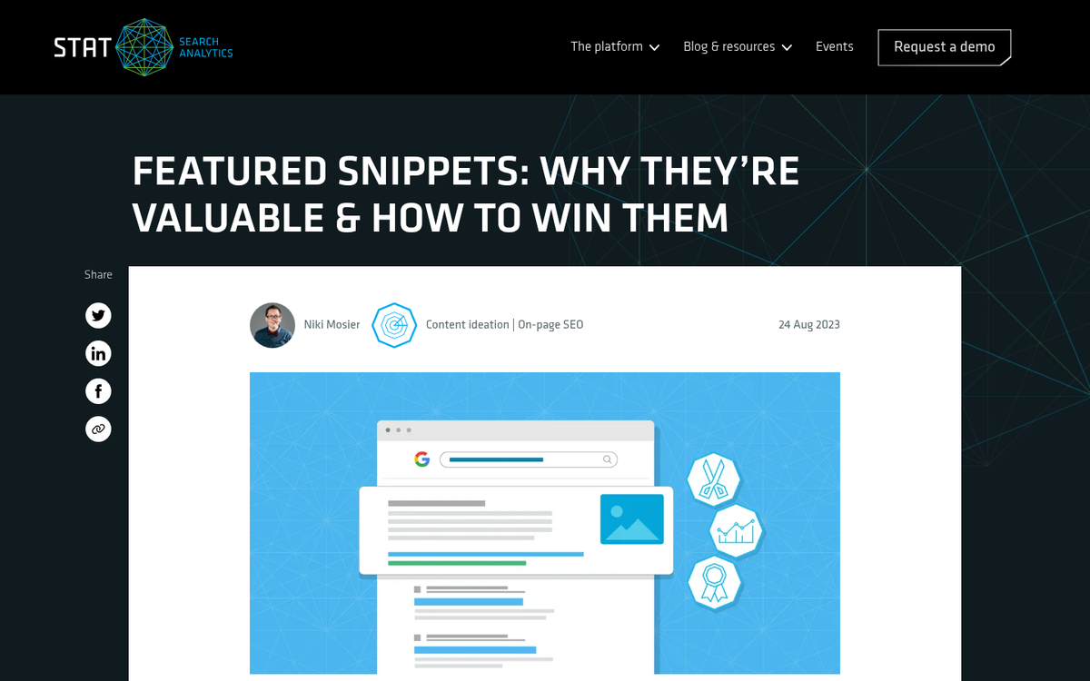 Structured content winning search answer box