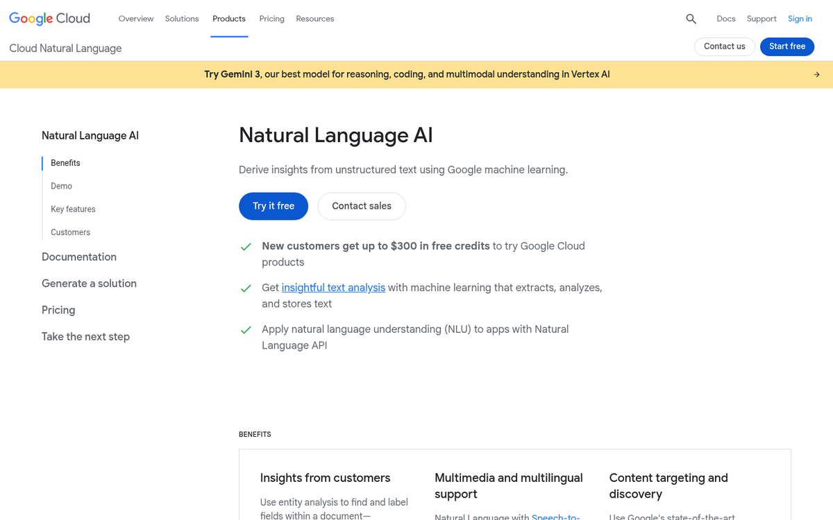Website screenshot showing entity recognition testing