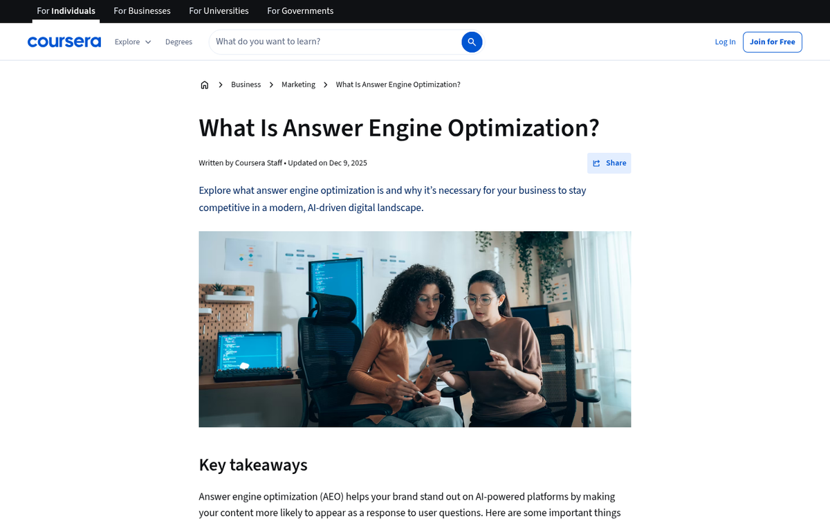 AI-powered answer engine search interface display