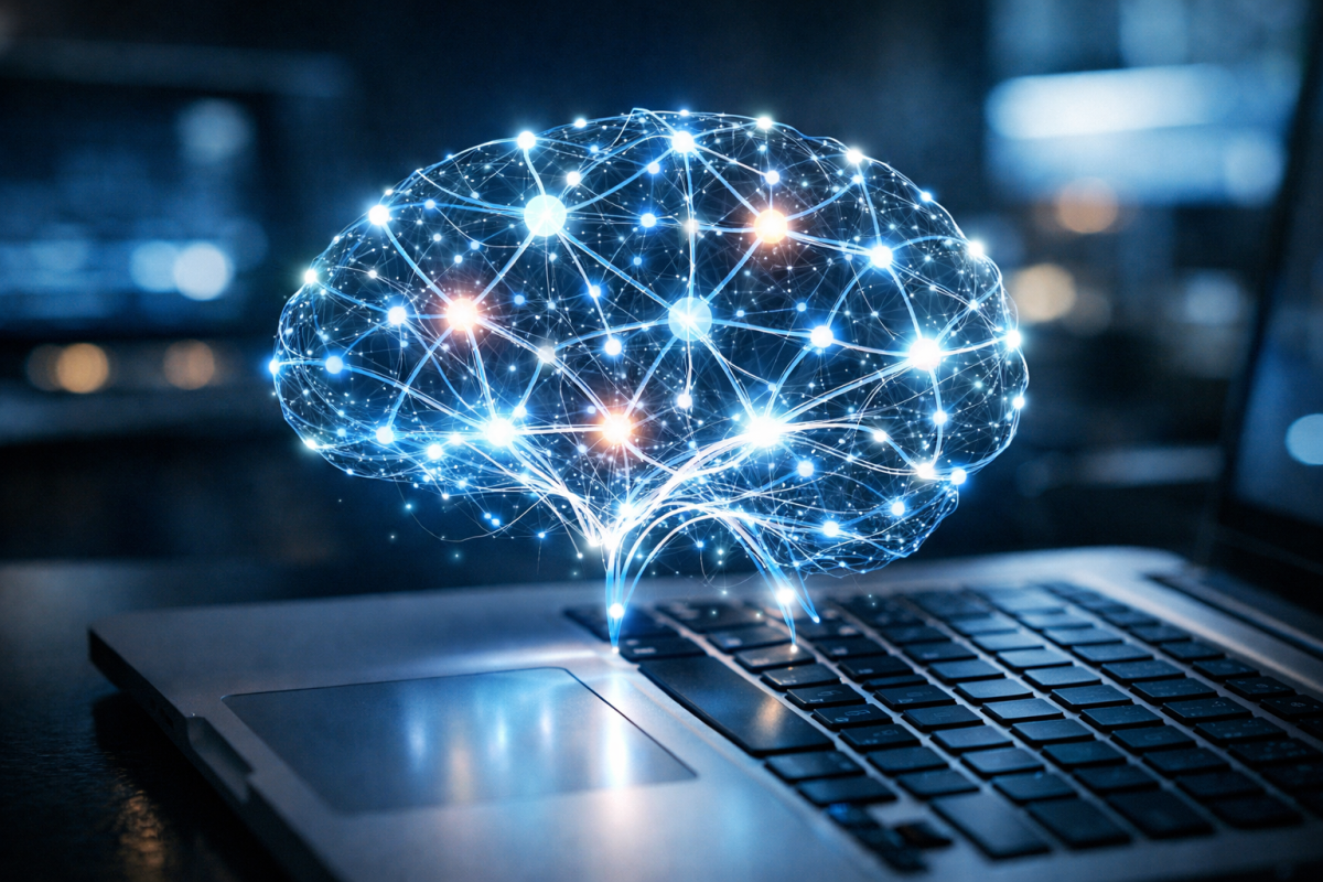 AI search engine processing natural language query