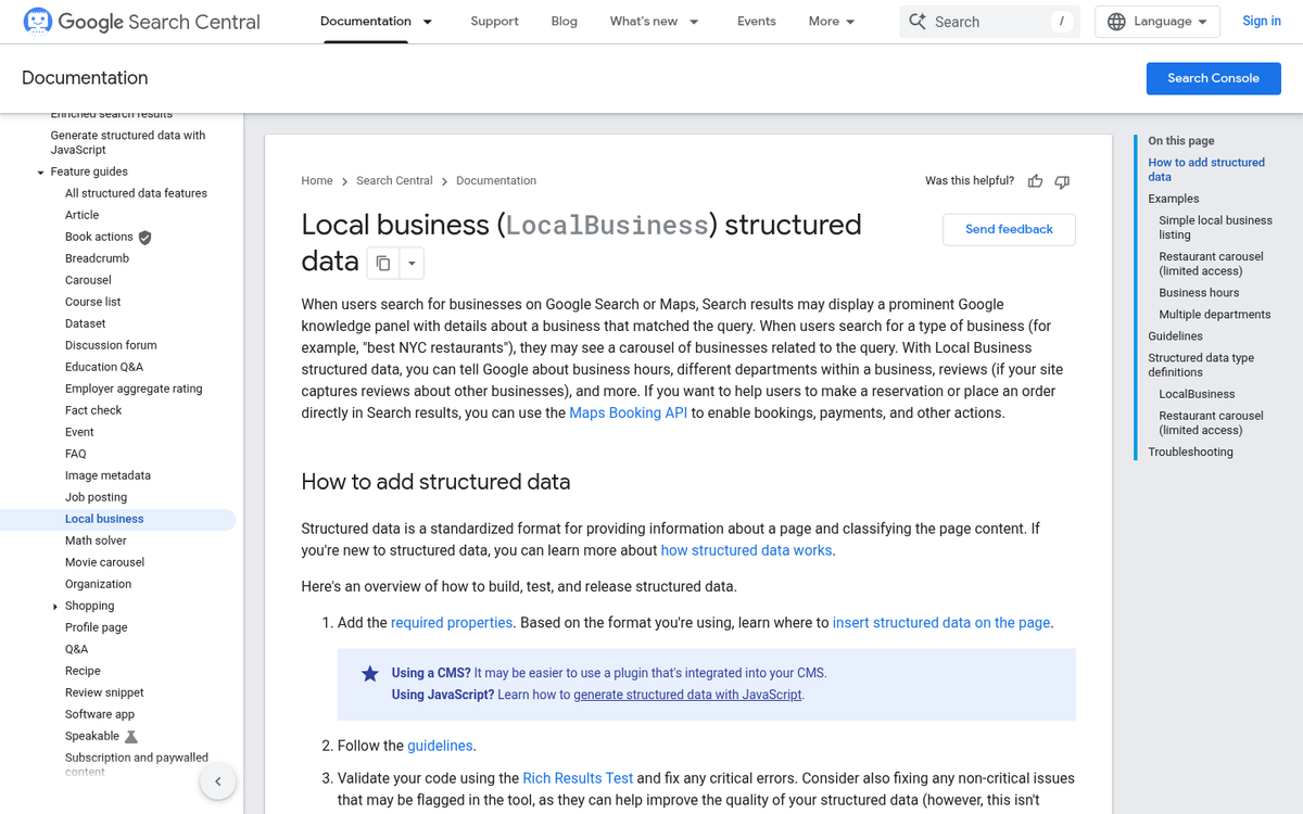 Local search results on a map interface
