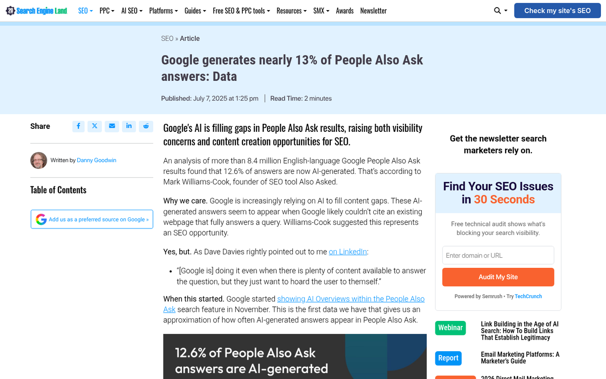 Structured content earning Google SERP features