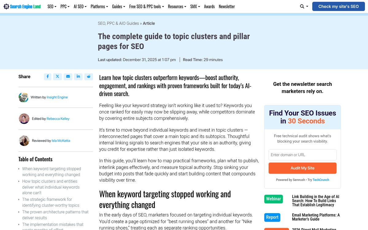 Interconnected web of content pages