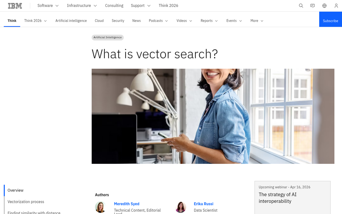 Vector search powering AI answer engine results