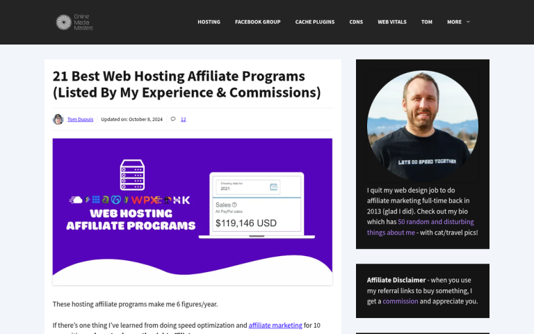 Web hosting affiliate program comparison overview