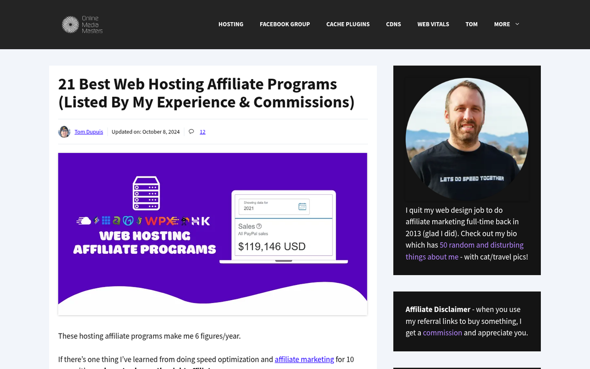 Web hosting affiliate program comparison overview