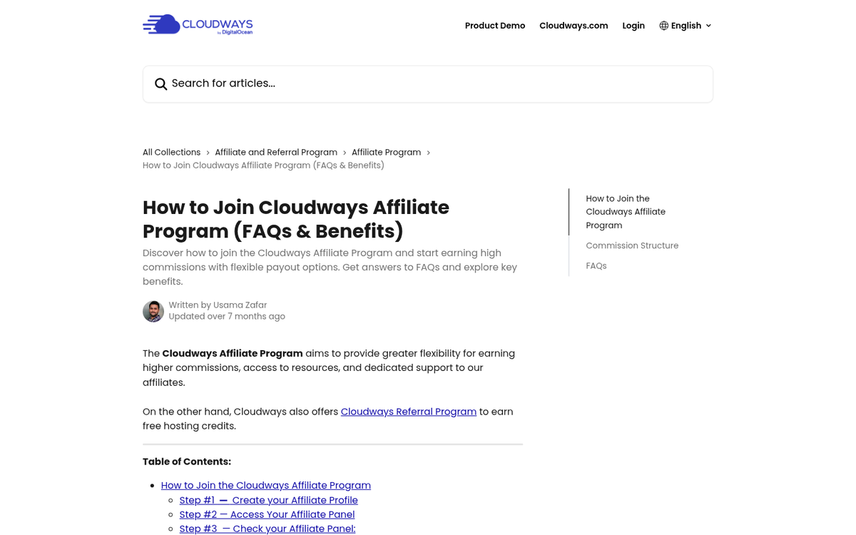 Cloudways web hosting affiliate program dashboard
