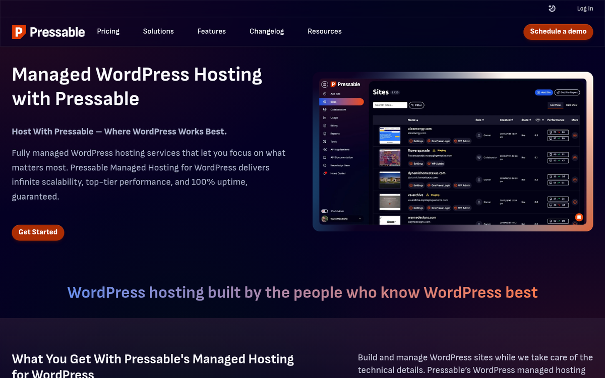 Pressable web hosting affiliate program webpage
