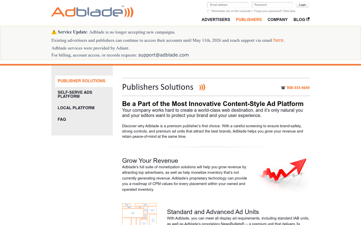 Adblade advertiser account requirements and guidelines