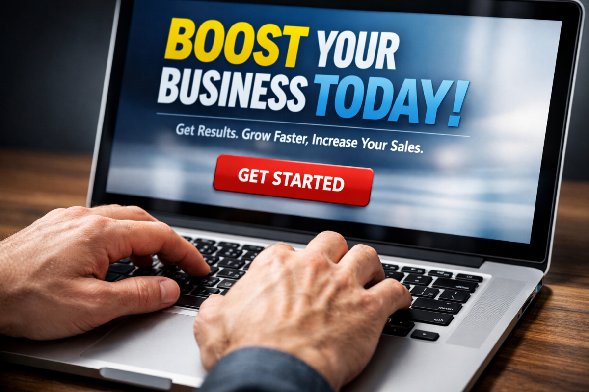 Bold headline text on squeeze page