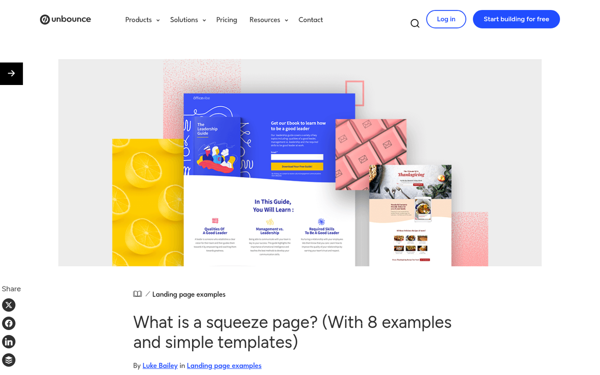 Squeeze page with extended below fold copy