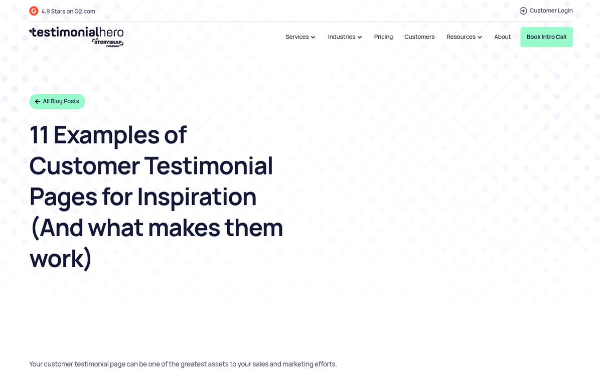 Customer testimonials displayed on squeeze page