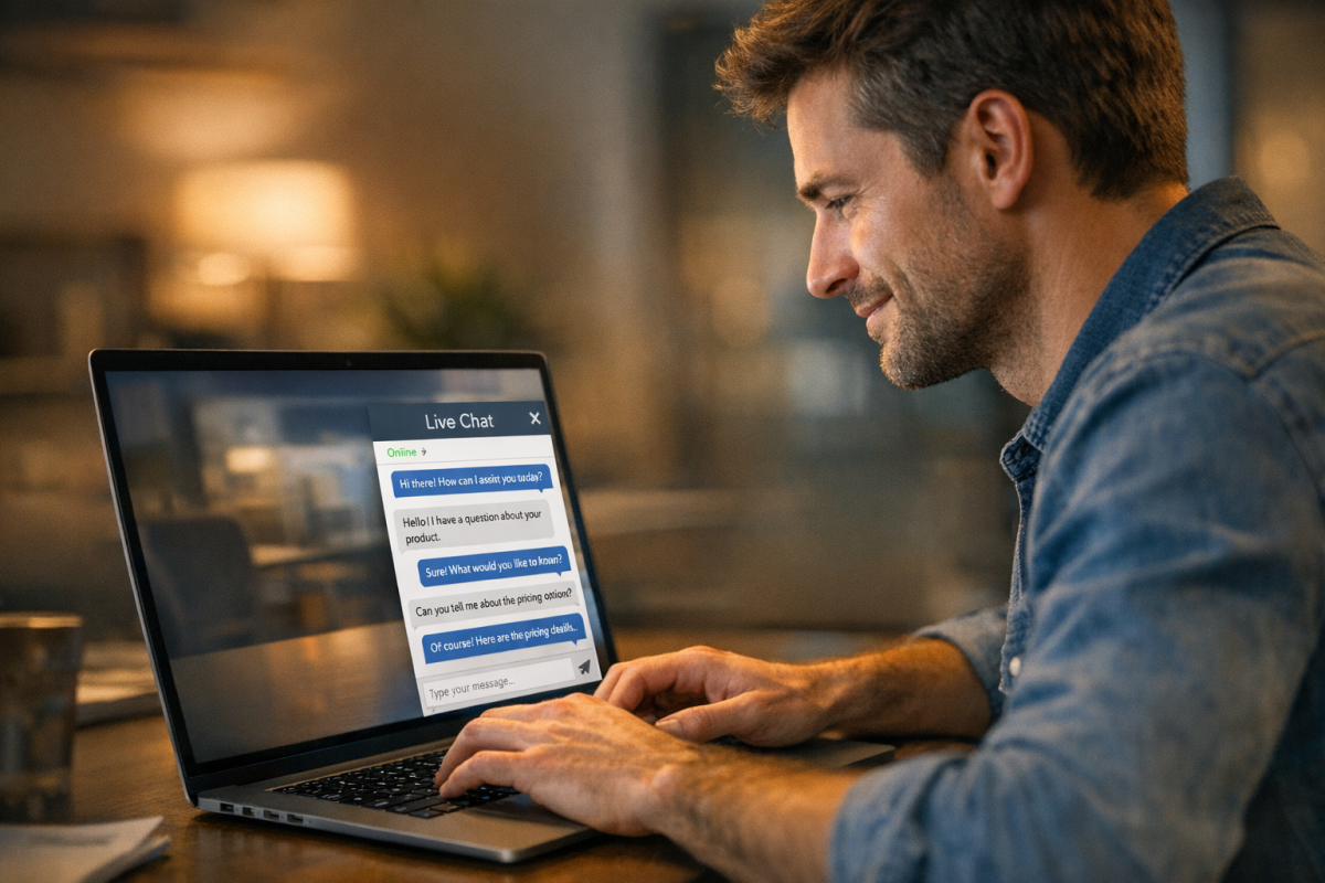 Olark live chat interface on website