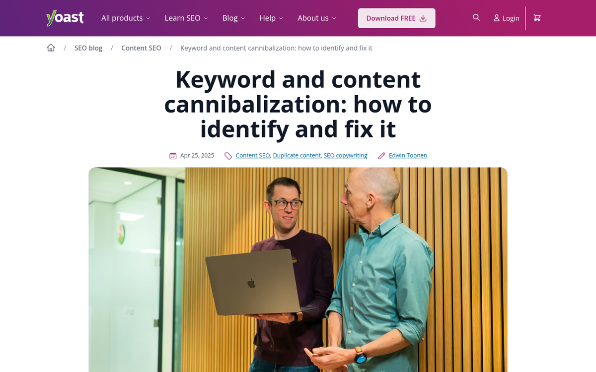 Website pages competing for same keyword rankings