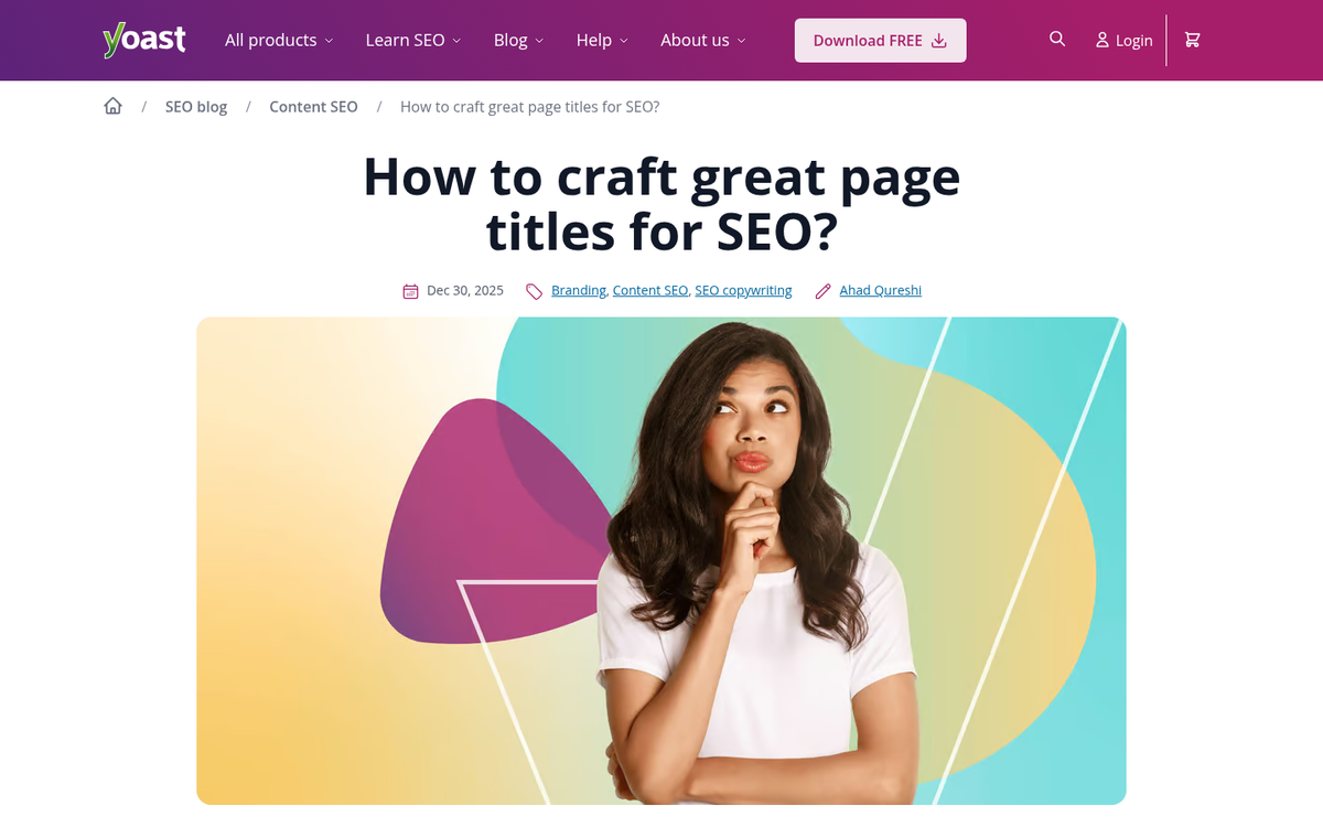 Website title tag highlighted in browser tab