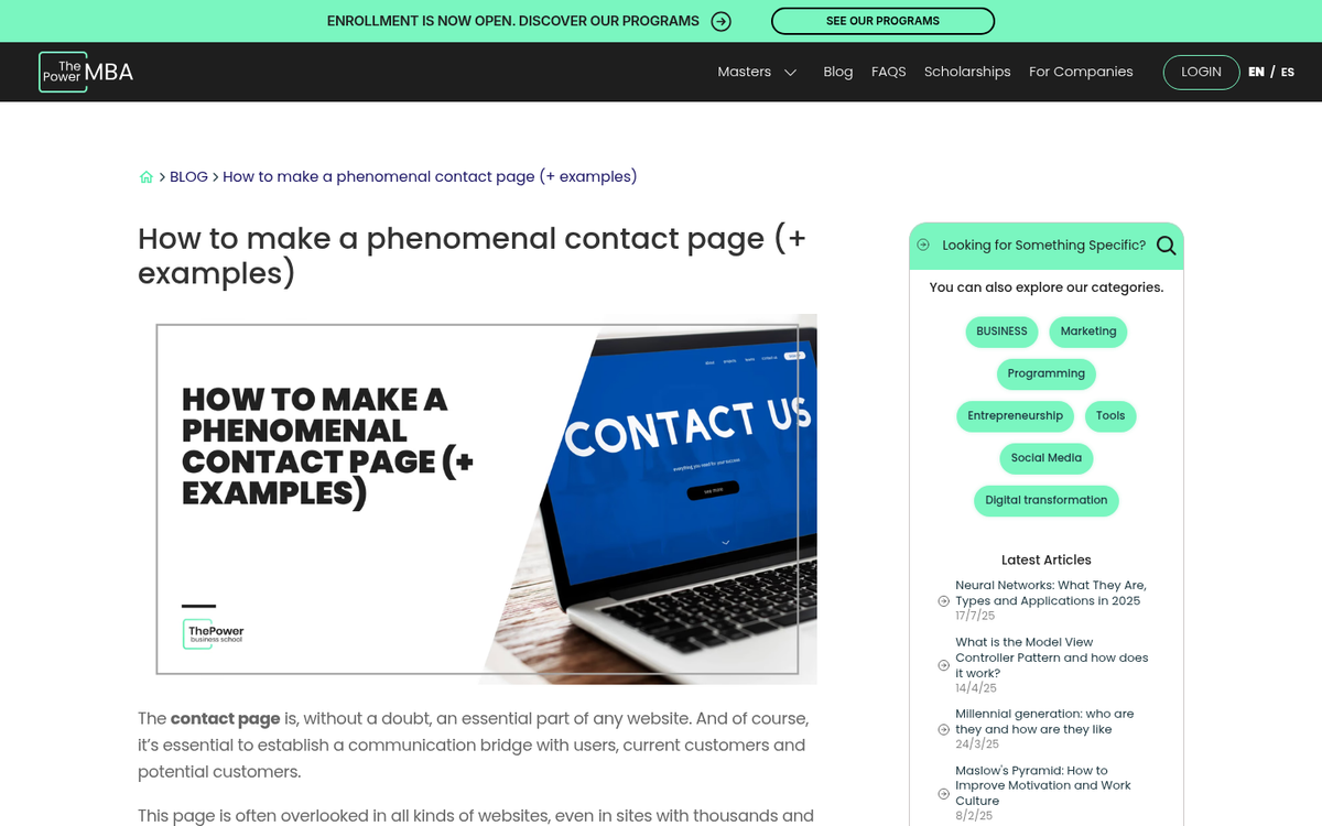 Customer service contact options on website