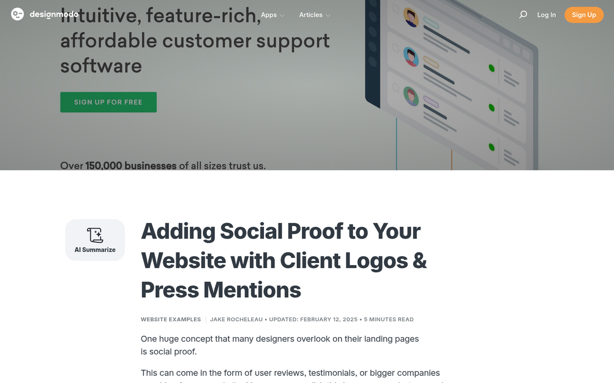 Customer brand logos displayed on website