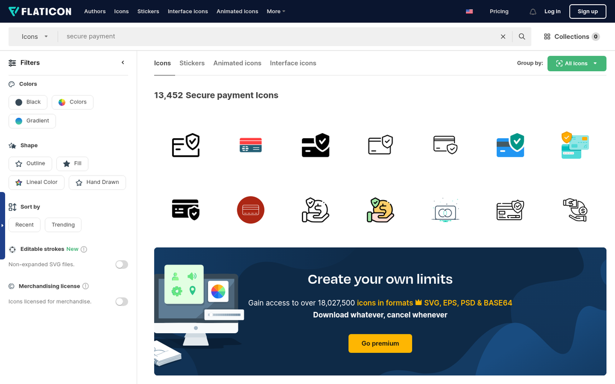 Payment security badge icons on website