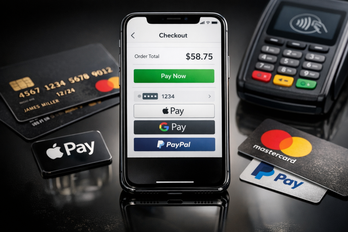 Multiple payment method icons on website