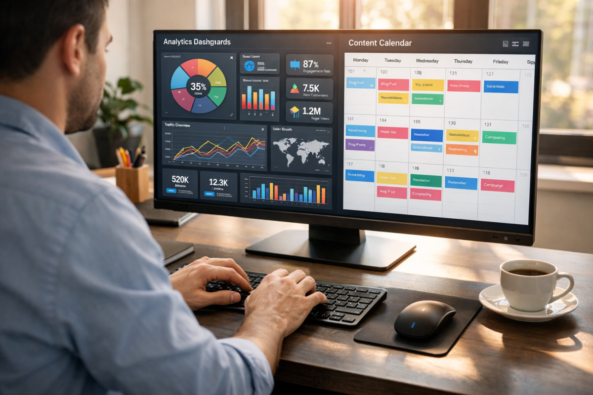 Fresh website redesign on computer screen