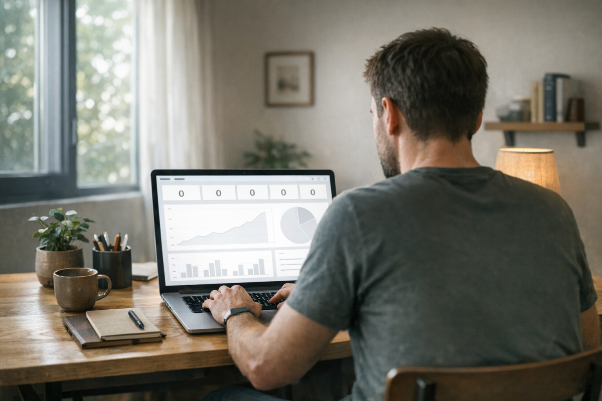 Empty website analytics dashboard with zero visitors