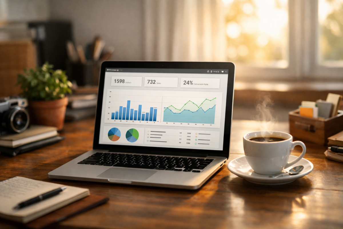 Low website traffic graph with minimal hits