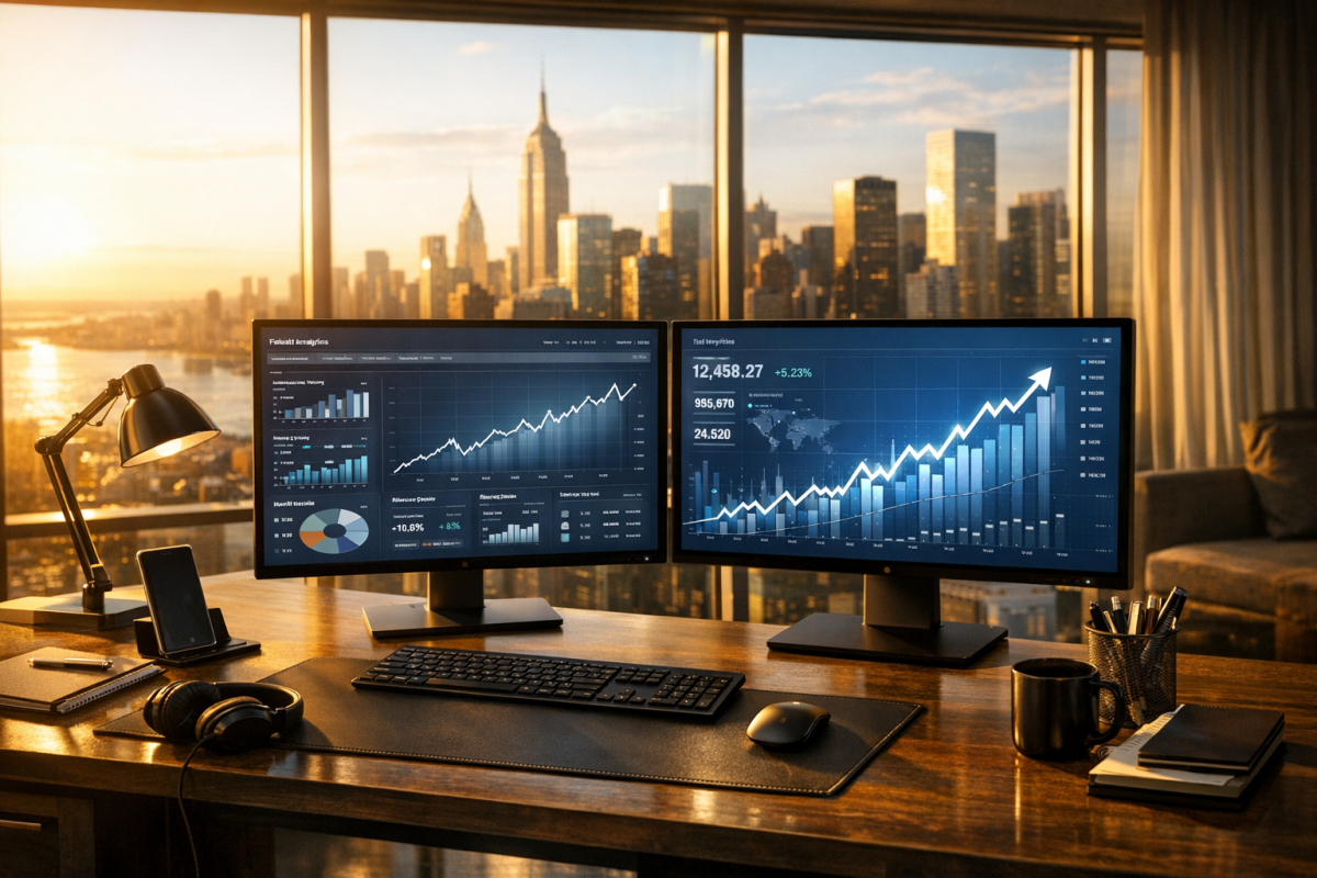 High traffic website analytics dashboard graph