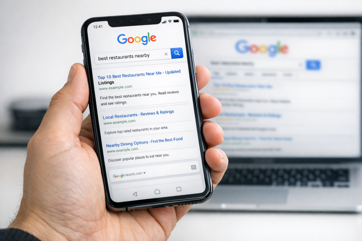 Google mobile-first indexing concept illustration