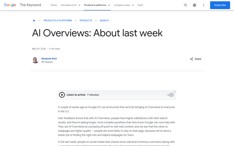 Google AI Overview displaying incorrect business information