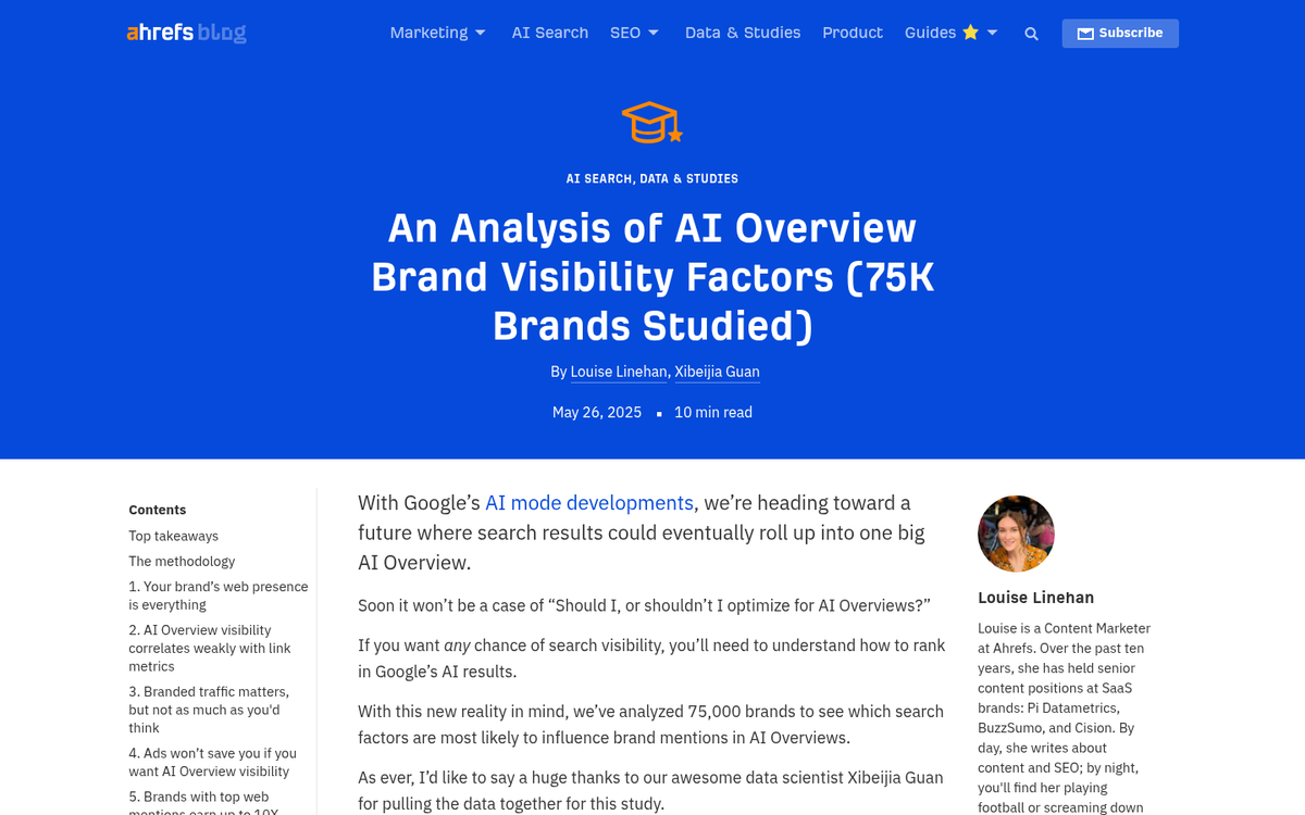 Competitor brand websites ranked above small business