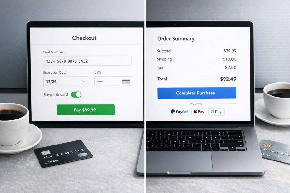 Digital product checkout comparison interface screenshot