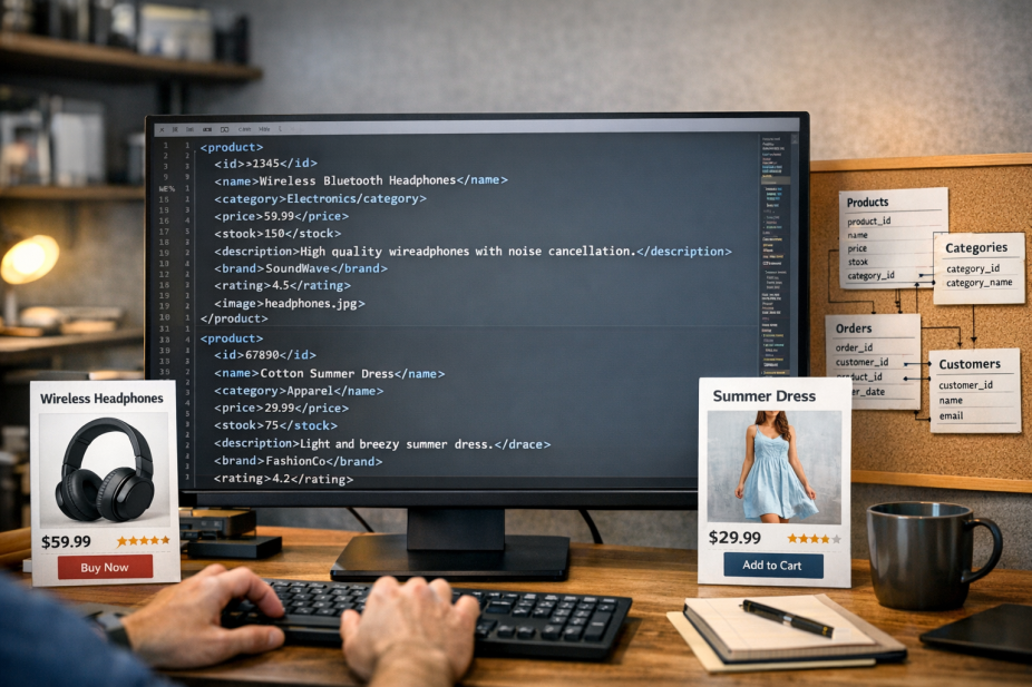 WordPress product feed file data structure